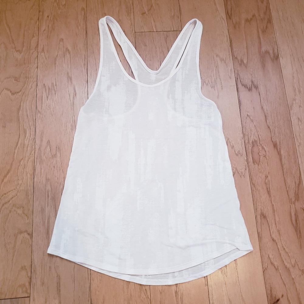 Lululemon Om Racerback Tank Nightsky Burnout White - Picture 2 of 5